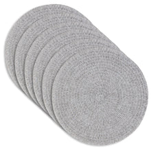 Load image into Gallery viewer, Dainty Home Starlight 15" Round Woven Placemats with Sequin Detail, Set of 6 – Durable & Reversible