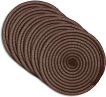 Load image into Gallery viewer, Dainty Home Urban 15" Round Woven Placemats Set of 6 - Durable, Reversible & Non-Slip Table Mats