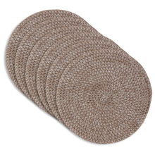 Load image into Gallery viewer, Dainty Home Starlight 15" Round Woven Placemats with Sequin Detail, Set of 6 – Durable & Reversible