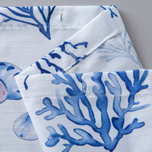 Load image into Gallery viewer, Dainty Home Seaside 3D Textured Fabric Shower Curtain with 12 Metal Rollerball Hooks, 70" x 72"