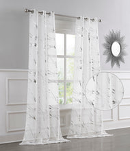 Load image into Gallery viewer, Dainty Home Chloe Linen Textured Metallic Light Filtering Grommet Curtain Panel Pair