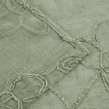 Load image into Gallery viewer, Dainty Home Rita Linen Look Boho Solid Fabric With 3D Floral Chenille Embroidery Light Filtering Grommet Panel Pair