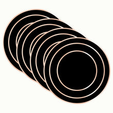 Load image into Gallery viewer, Dainty Home Concentric Foil Printed Geometric Designed Thick Cork Textured 15" x 15" Round Placemats