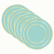 Load image into Gallery viewer, Dainty Home Concentric Foil Printed Geometric Designed Thick Cork Textured 15" x 15" Round Placemats