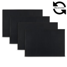 Load image into Gallery viewer, Dainty Home Hudson Premium Vegan Leather Reversible 2 Pattern 12" x 18" Rectangular Placemat Set Of 4