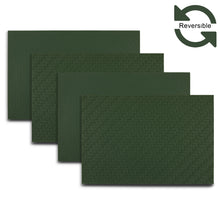 Load image into Gallery viewer, Dainty Home Lausanne Premium Vegan Leather Reversible 2 Pattern 12" x 18" Rectangular Placemat Set Of 4