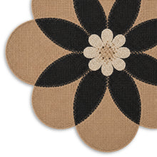 Load image into Gallery viewer, Dainty Home Maui 15" Flower Shaped Natural Jute and Paper Placemats Set of 4 - Durable Table Mats