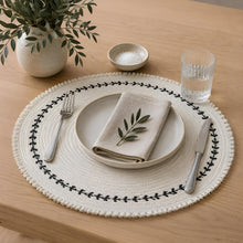 Load image into Gallery viewer, Dainty Home Petals 15" Round Woven Placemats Set of 4 - Durable and Non-Slip Table Mats