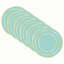 Load image into Gallery viewer, Dainty Home Concentric Foil Printed Geometric Designed Thick Cork Textured 15" x 15" Round Placemats