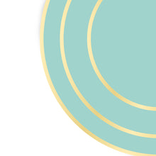 Load image into Gallery viewer, Dainty Home Concentric Foil Printed Geometric Designed Thick Cork Textured 15" x 15" Round Placemats