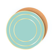 Load image into Gallery viewer, Dainty Home Concentric Foil Printed Geometric Designed Thick Cork Textured 15" x 15" Round Placemats