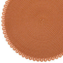Load image into Gallery viewer, Dainty Home Chantilly 15" Round Woven Placemats Set of 6 - Durable, Reversible & Non-Slip Table Mats