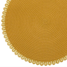 Load image into Gallery viewer, Dainty Home Chantilly 15" Round Woven Placemats Set of 6 - Durable, Reversible & Non-Slip Table Mats
