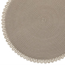 Load image into Gallery viewer, Dainty Home Chantilly 15" Round Woven Placemats Set of 6 - Durable, Reversible & Non-Slip Table Mats