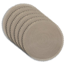 Load image into Gallery viewer, Dainty Home Chantilly 15" Round Woven Placemats Set of 6 - Durable, Reversible & Non-Slip Table Mats