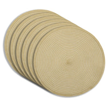 Load image into Gallery viewer, Dainty Home Lurex 15" Round Woven Placemats Set of 6 - Durable, Reversible & Non-Slip Table Mats
