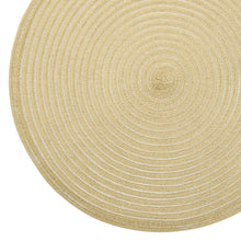 Load image into Gallery viewer, Dainty Home Lurex 15" Round Woven Placemats Set of 6 - Durable, Reversible & Non-Slip Table Mats