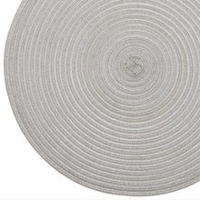 Load image into Gallery viewer, Dainty Home Lurex 15" Round Woven Placemats Set of 6 - Durable, Reversible & Non-Slip Table Mats