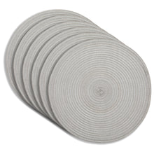 Load image into Gallery viewer, Dainty Home Lurex 15" Round Woven Placemats Set of 6 - Durable, Reversible & Non-Slip Table Mats