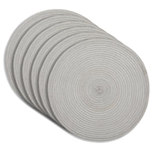 Load image into Gallery viewer, Dainty Home Lurex 15" Round Woven Placemats Set of 6 - Durable, Reversible & Non-Slip Table Mats