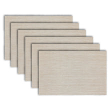Load image into Gallery viewer, Dainty Home Natural Shimmer Woven Lurex Textilene Crossweave With Embedded Lurex Reversible 13" x 19" Rectangular Placemats