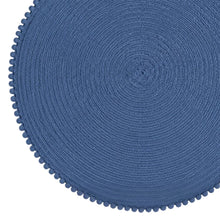 Load image into Gallery viewer, Dainty Home Pom Pom 15" Round Woven Placemats Set of 6 - Durable, Reversible & Non-Slip Table Mats