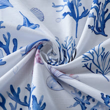 Load image into Gallery viewer, Dainty Home Seaside 3D Textured Fabric Shower Curtain with 12 Metal Rollerball Hooks, 70" x 72"