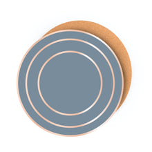 Load image into Gallery viewer, Dainty Home Concentric Foil Printed Geometric Designed Thick Cork Textured 15" x 15" Round Placemats