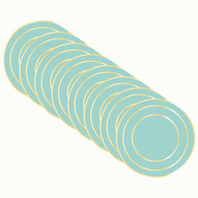 Load image into Gallery viewer, Dainty Home Concentric Foil Printed Geometric Designed Thick Cork Textured 15" x 15" Round Placemats