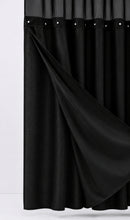 Load image into Gallery viewer, Dainty Home Complete 2 in 1 Waffle Weave Hotel Spa Style Fabric Shower Curtain Snap On/Off Waterproof Detachable Liner Set