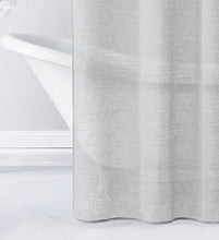 Load image into Gallery viewer, Dainty Home Daniella 3D Solid Linen Look Textured Striped 3D Chenille Designed Fabric Shower Curtain