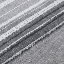 Load image into Gallery viewer, Dainty Home Daniella 3D Solid Linen Look Textured Striped 3D Chenille Designed Fabric Shower Curtain