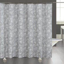 Load image into Gallery viewer, Dainty Home Laureen Floral Jacquard Soft Polyester Shower Curtain with Textured Puffs, 72" x 72"