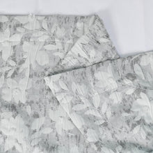 Load image into Gallery viewer, Dainty Home Laureen Floral Jacquard Soft Polyester Shower Curtain with Textured Puffs, 72" x 72"