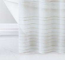 Load image into Gallery viewer, Dainty Home Lisa 3D Linen Textured Weaved Linen Look Striped Designed Fabric Shower Curtain
