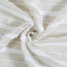 Load image into Gallery viewer, Dainty Home Daniella 3D Solid Linen Look Textured Striped 3D Chenille Designed Fabric Shower Curtain