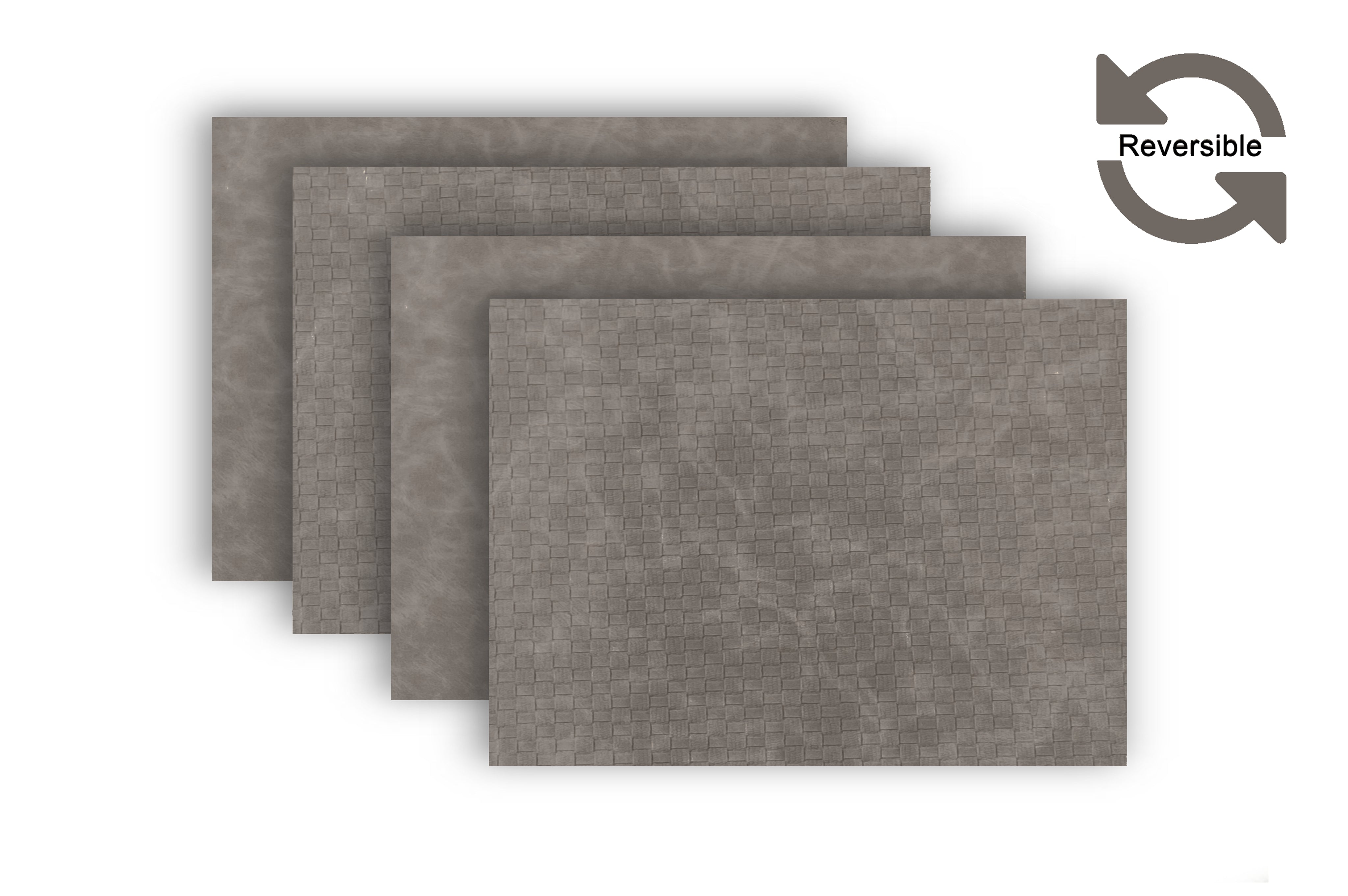 Dainty Home Sorento Faux Leather Reversible 2 Pattern 12" x 18" Rectangular Placemat Set Of 4