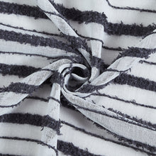 Load image into Gallery viewer, Dainty Home Daniella 3D Solid Linen Look Textured Striped 3D Chenille Designed Fabric Shower Curtain