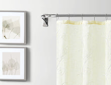 Load image into Gallery viewer, Dainty Home Stella 3D Linen Look Textured Floral 3D Chenille Designed Fabric Shower Curtain
