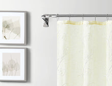 Load image into Gallery viewer, Dainty Home Stella 3D Linen Look Textured Floral 3D Chenille Designed Fabric Shower Curtain