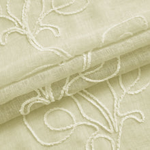 Load image into Gallery viewer, Dainty Home Stella 3D Linen Look Textured Floral 3D Chenille Designed Fabric Shower Curtain