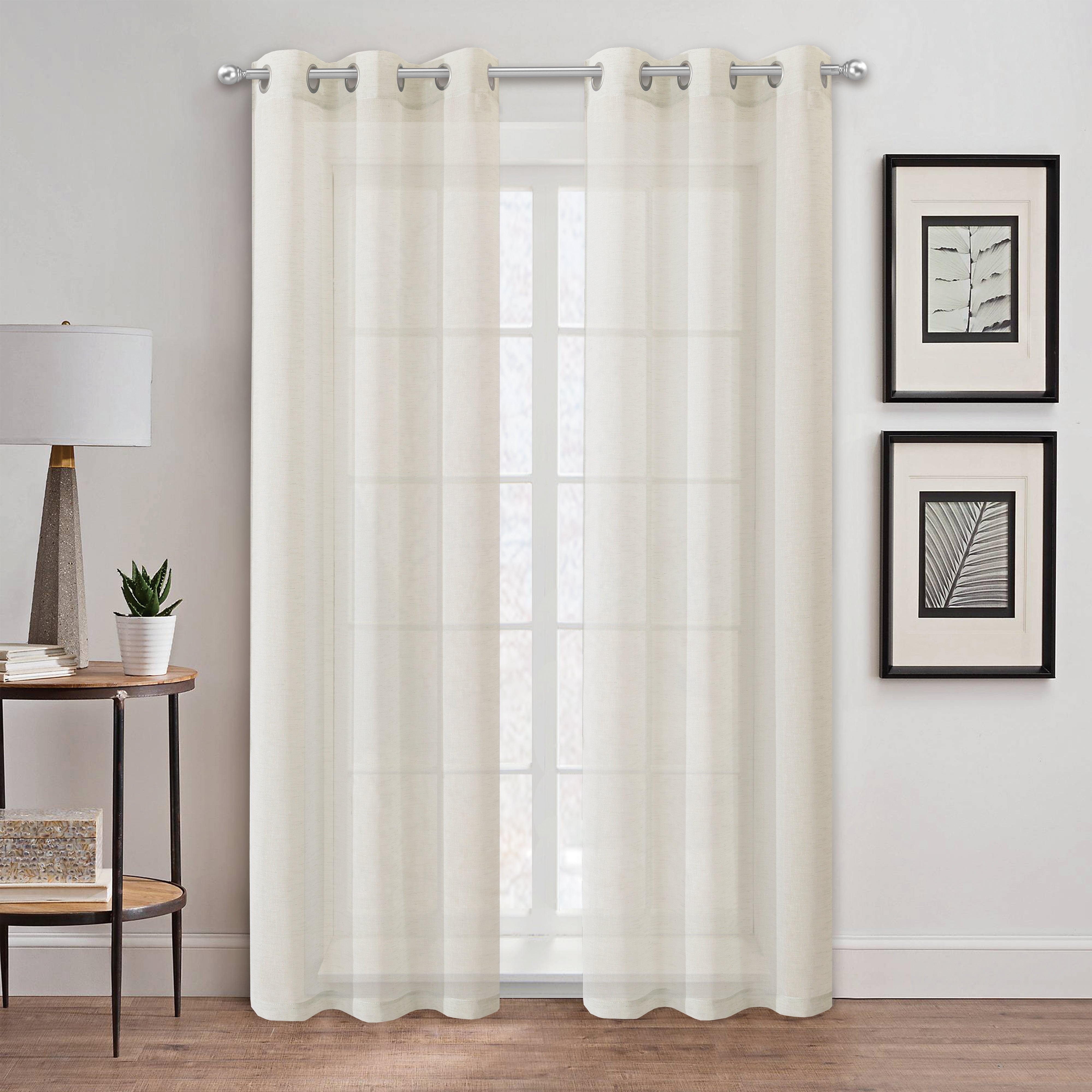 Dainty Home Au Natural Airy & Breathable Light Filtering Grommet Panel Pair