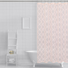 Load image into Gallery viewer, Dainty Home Aurora Modern 3D Chenille Embroidered Diamonds Linen-Look Shower Curtain
