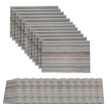 Load image into Gallery viewer, Dainty Home Multistripes Woven Textilene Crossweave With Textured Geometric Stripe Pattern Reversible 13" x 19" Rectangular Placemats
