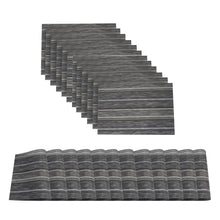 Load image into Gallery viewer, Dainty Home Multistripes Woven Textilene Crossweave With Textured Geometric Stripe Pattern Reversible 13" x 19" Rectangular Placemats