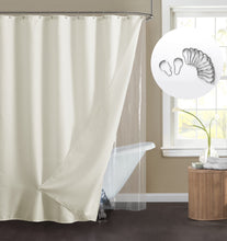 Load image into Gallery viewer, Dainty Home 14-Piece Bath Set with 1 Waffle 70 in. x 72 in. Shower Curtain, 1 Peva Liner and 12 Stainless Steel Rollerball Hooks