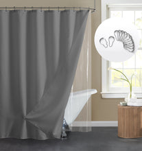 Load image into Gallery viewer, Dainty Home 14-Piece Bath Set with 1 Waffle 70 in. x 72 in. Shower Curtain, 1 Peva Liner and 12 Stainless Steel Rollerball Hooks