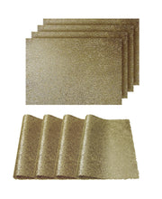 Load image into Gallery viewer, Dainty Home Lacey Woven Metallic Lace Crossweave With Metallic Lace Pattern Reversible 12" x 18" Rectangular Placemats