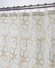 Load image into Gallery viewer, Dainty Home Rita 3D Linen Look Textured Floral 3D Chenille Designed Fabric Shower Curtain