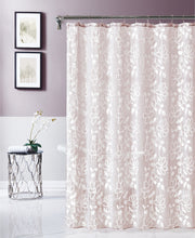 Load image into Gallery viewer, Dainty Home Rita 3D Linen Look Textured Floral 3D Chenille Designed Fabric Shower Curtain